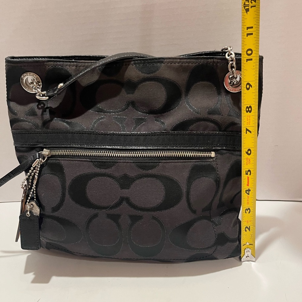 Coach Poppy Signature Logo Canvas Shoulder Bag - Picture 11 of 16